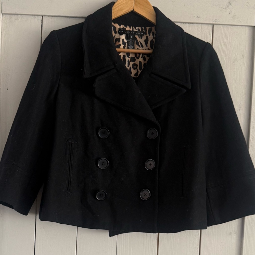 Robert Rodriguez black short Peacoat Jacket - Stylish Winter Coat